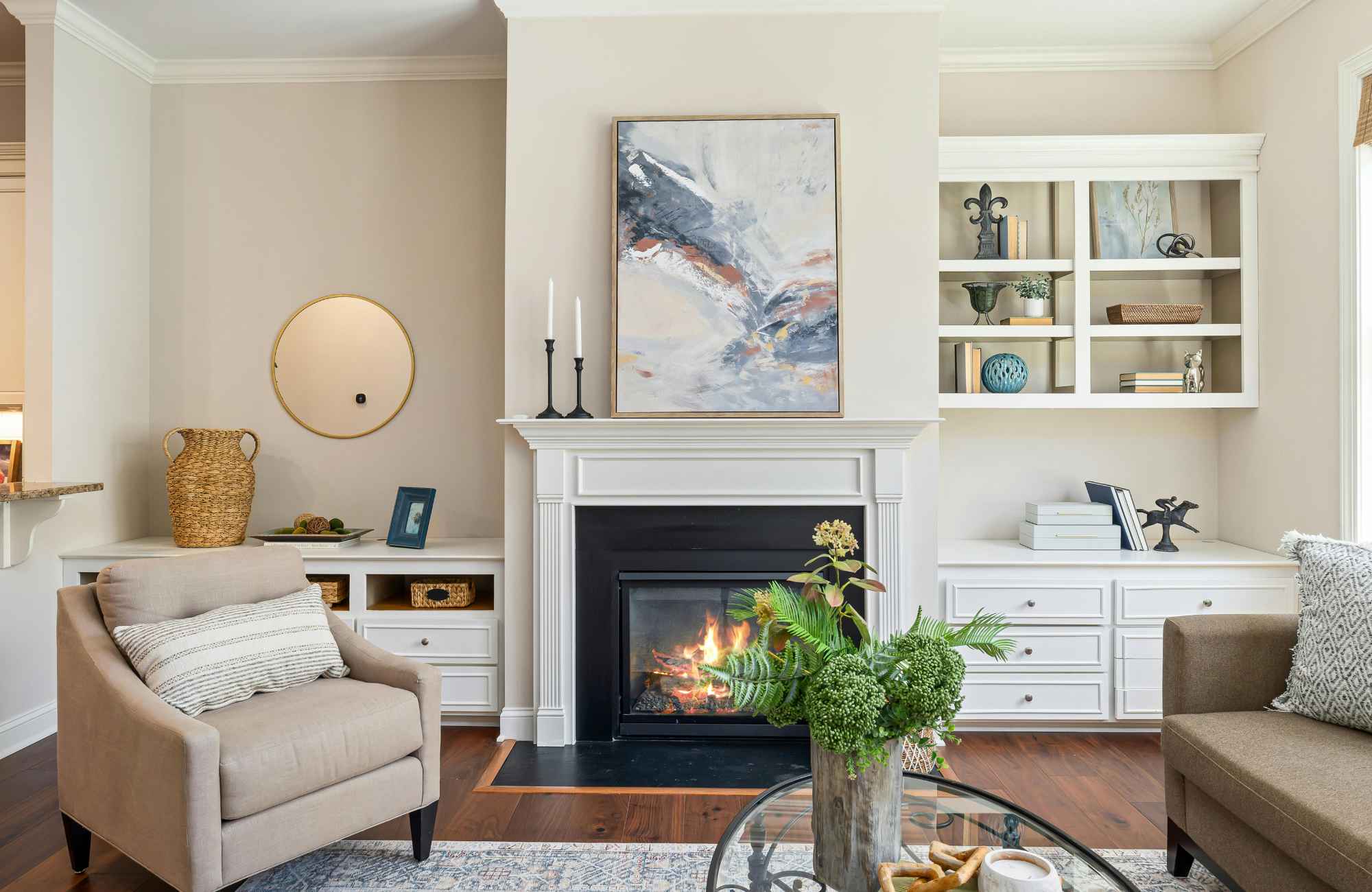 you-organized-by-barb-westchase-fl-letting-go-with-intention-living-room-with-neutral-colors-fireplace-built-in-cabinetry-elevate-new-home-setup